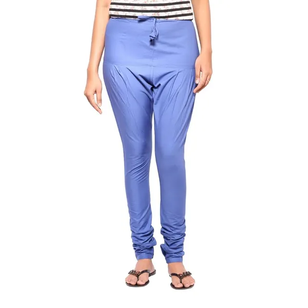 Plum_Blue_Cotton_Ethnic_Churidar/Gathering_Pants_For_Women,_Drawstring_Waist,_Ethnic_Regular_Fit_For_Office,_Party_&_Outdoor_Wear
