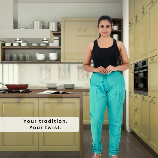 Rama_Green_Cotton_Ethnic_Churidar/Gathering_Pants_For_Women,_Drawstring_Waist,_Ethnic_Regular_Fit_For_Office,_Party_&_Outdoor_Wear