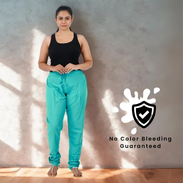 Rama_Green_Cotton_Ethnic_Churidar/Gathering_Pants_For_Women,_Drawstring_Waist,_Ethnic_Regular_Fit_For_Office,_Party_&_Outdoor_Wear