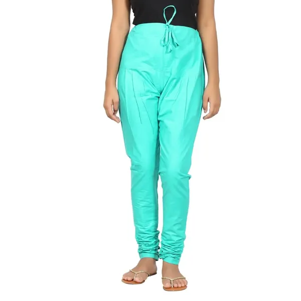 Rama_Green_Cotton_Ethnic_Churidar/Gathering_Pants_For_Women,_Drawstring_Waist,_Ethnic_Regular_Fit_For_Office,_Party_&_Outdoor_Wear