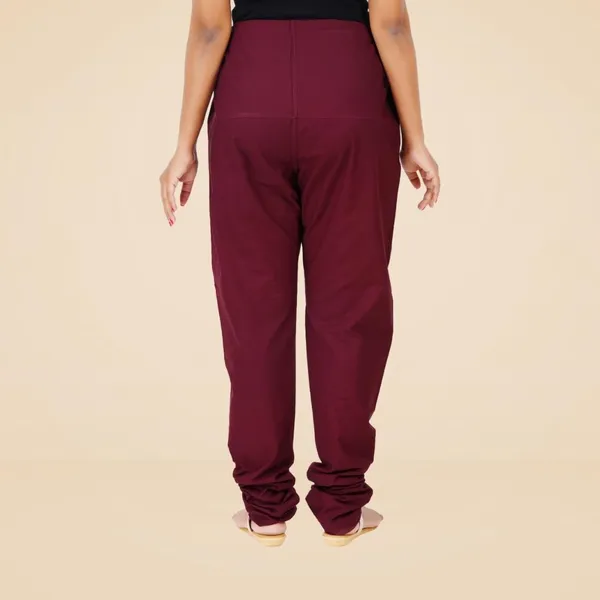 Rosewood_Maroon_Cotton_Ethnic_Churidar/Gathering_Pants_For_Women,_Drawstring_Waist,_Ethnic_Regular_Fit_For_Office,_Party_&_Outdoor_Wear