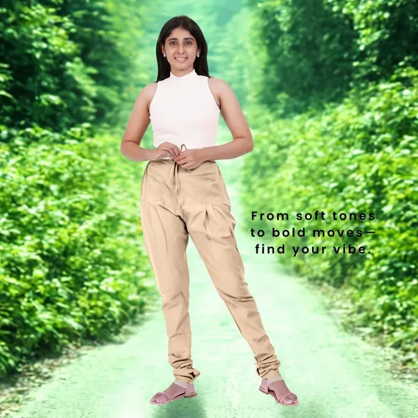 Cream_Cotton_Ethnic_Churidar/Gathering_Pants_For_Women,_Drawstring_Waist,_Ethnic_Regular_Fit_For_Office,_Party_&_Outdoor_Wear