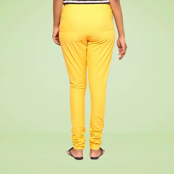 Yellow_Cotton_Ethnic_Churidar/Gathering_Pants_For_Women