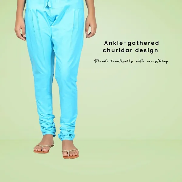 Turq_Blue_Cotton_Ethnic_Churidar/Gathering_Pants_For_Women,_Drawstring_Waist,_Ethnic_Regular_Fit_For_Office,_Party_&_Outdoor_Wear