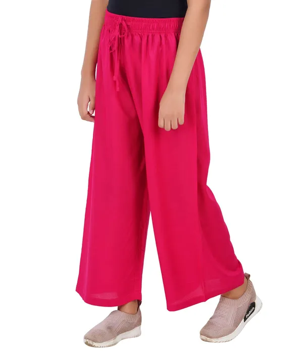 Bright_Pink_Stylish_Rayon_Blend_Girls_Palazzo_Pants,_Skin_Friendly,_Party_&_Outdoor_Wear,_Solid_Flowy,_Mild_Shine_-_Regular_Fit,_Full_Length