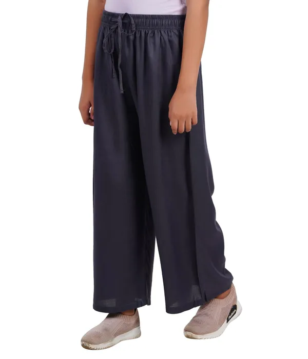 Charcoal_Grey_Stylish_Rayon_Blend_Girls_Palazzo_Pants,_Skin_Friendly,_Party_&_Outdoor_Wear,_Solid_Flowy,_Mild_Shine_-_Regular_Fit,_Full_Length