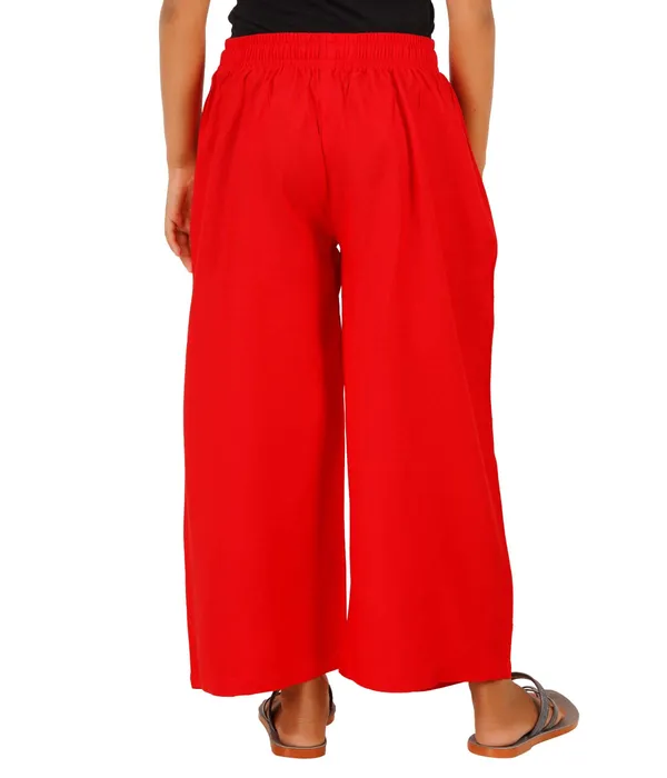 Chilly_Red_Stylish_Rayon_Blend_Girls_Palazzo_Pants,_Skin_Friendly,_Party_&_Outdoor_Wear,_Solid_Flowy,_Mild_Shine_-_Regular_Fit,_Full_Length