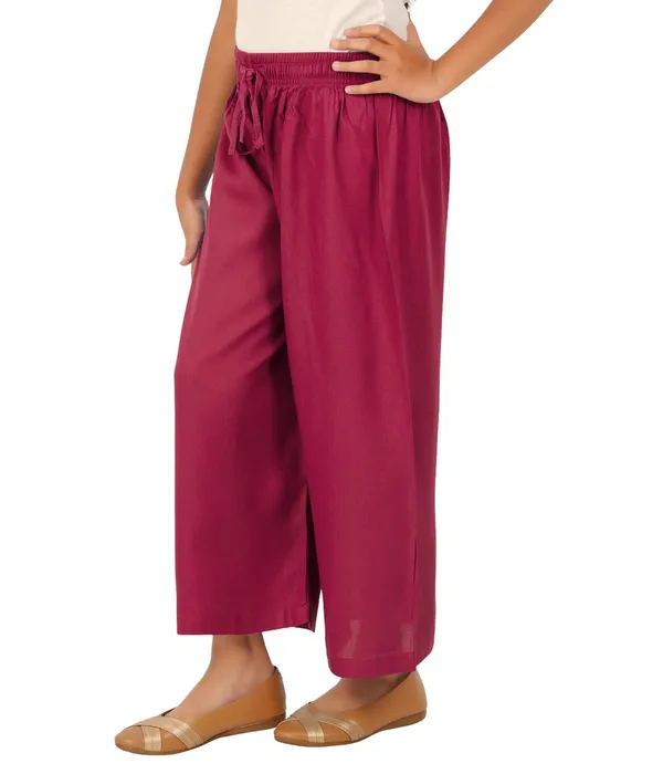Dark_Ruby_Stylish_Rayon_Blend_Girls_Palazzo_Pants,_Skin_Friendly,_Party_&_Outdoor_Wear,_Solid_Flowy,_Mild_Shine_-_Regular_Fit,_Full_Length