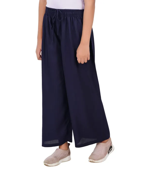 Midnight_Blue_Stylish_Rayon_Blend_Girls_Palazzo_Pants,_Skin_Friendly,_Party_&_Outdoor_Wear,_Solid_Flowy,_Mild_Shine_-_Regular_Fit,_Full_Length