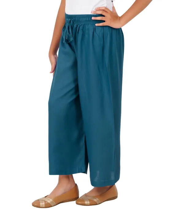 Peacock_Green_Stylish_Rayon_Blend_Girls_Palazzo_Pants,_Skin_Friendly,_Party_&_Outdoor_Wear,_Solid_Flowy,_Mild_Shine_-_Regular_Fit,_Full_Length