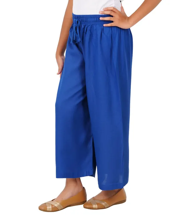 Royal_Blue_Stylish_Rayon_Blend_Girls_Palazzo_Pants,_Skin_Friendly,_Party_&_Outdoor_Wear,_Solid_Flowy,_Mild_Shine_-_Regular_Fit,_Full_Length