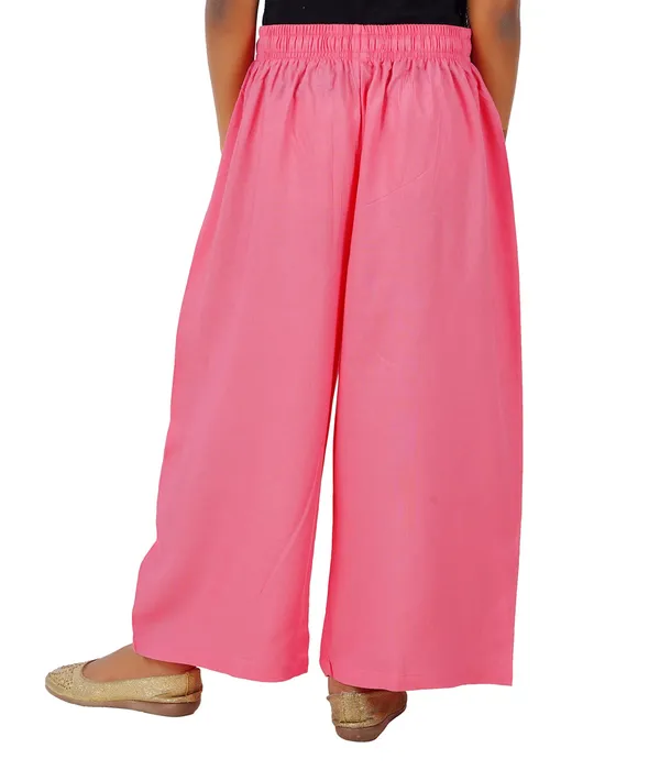 Strawberry_Pink_Stylish_Rayon_Blend_Girls_Palazzo_Pants,_Skin_Friendly,_Party_&_Outdoor_Wear,_Solid_Flowy,_Mild_Shine_-_Regular_Fit,_Full_Length