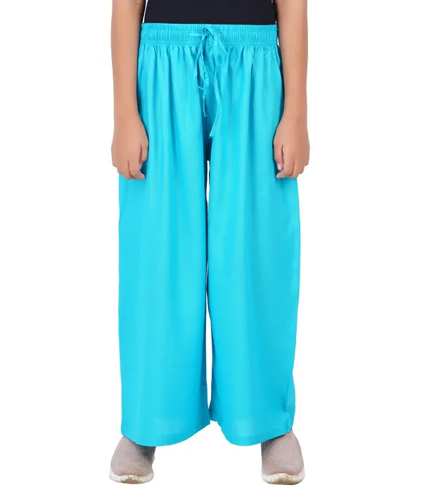 Turq_Blue_Stylish_Rayon_Blend_Girls_Palazzo_Pants,_Skin_Friendly,_Party_&_Outdoor_Wear,_Solid_Flowy,_Mild_Shine_-_Regular_Fit,_Full_Length