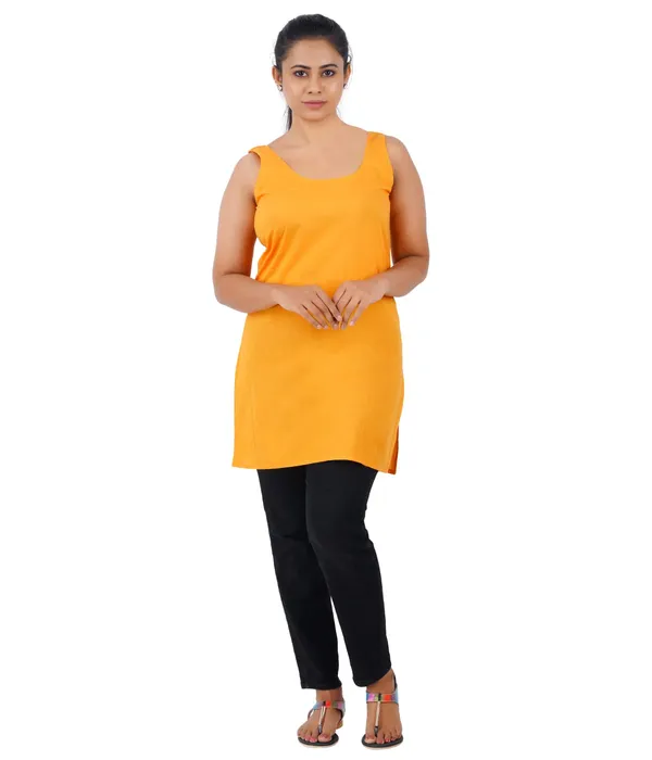 Apricot_Orange_Long_Kurti_Slip_-_100%_Superfine_Cotton_-_Firm_Non_Stretchable_Women'S_Kurti_Top_Slip