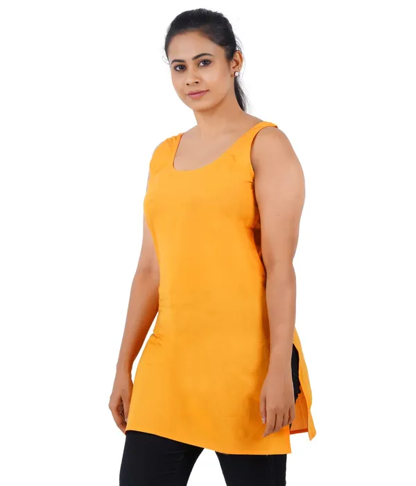 Apricot_Orange_Long_Kurti_Slip_-_100%_Superfine_Cotton_-_Firm_Non_Stretchable_Women'S_Kurti_Top_Slip