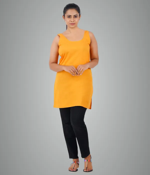 Apricot_Orange_Long_Kurti_Slip_-_100%_Superfine_Cotton_-_Firm_Non_Stretchable_Women'S_Kurti_Top_Slip
