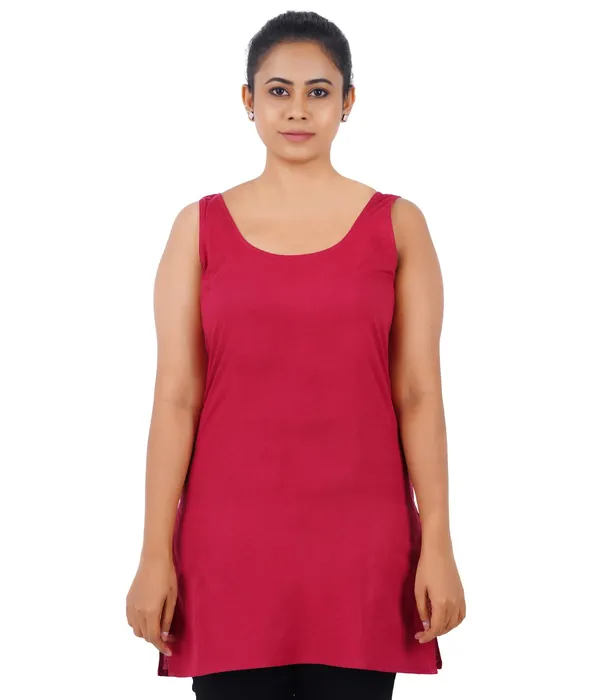 Burgundy_Maroon_Long_Kurti_Slip_-_100%_Superfine_Cotton_-_Firm_Non_Stretchable_Women'S_Kurti_Top_Slip