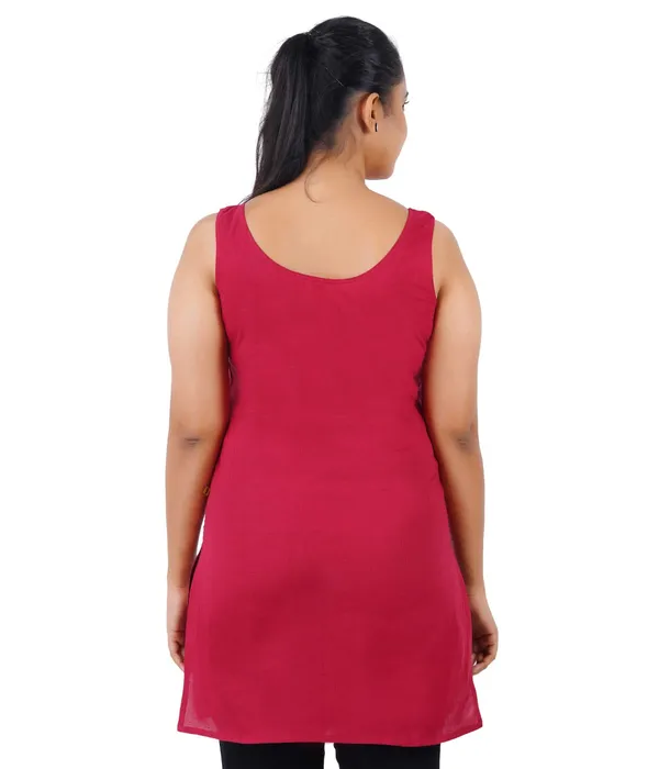 Burgundy_Maroon_Long_Kurti_Slip_-_100%_Superfine_Cotton_-_Firm_Non_Stretchable_Women'S_Kurti_Top_Slip