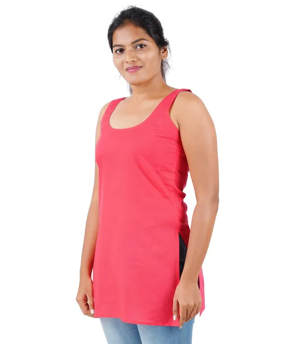 Chilly_Red_Long_Kurti_Slip_-_100%_Superfine_Cotton_-_Firm_Non_Stretchable_Women'S_Kurti_Top_Slip