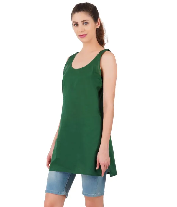Dark_Green_Long_Kurti_Slip_-_100%_Superfine_Cotton_-_Firm_Non_Stretchable_Women'S_Kurti_Top_Slip