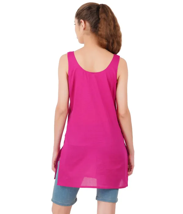 Fuschia_Pink_Long_Kurti_Slip_-_100%_Superfine_Cotton_-_Firm_Non_Stretchable_Women'S_Kurti_Top_Slip