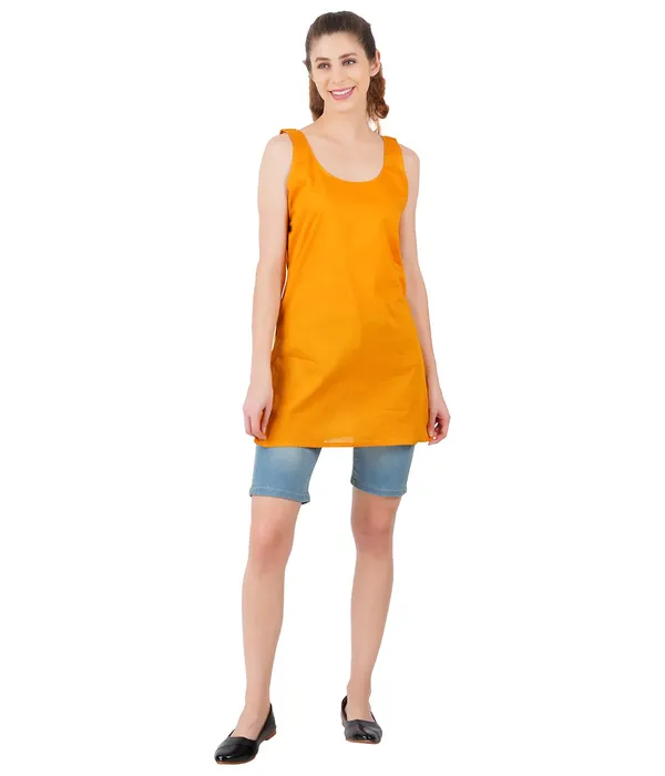 Fire_Yellow_Long_Kurti_Slip_-_100%_Superfine_Cotton_-_Firm_Non_Stretchable_Women'S_Kurti_Top_Slip