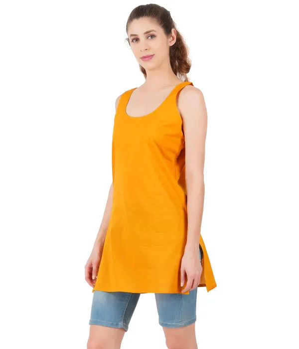 Fire_Yellow_Long_Kurti_Slip_-_100%_Superfine_Cotton_-_Firm_Non_Stretchable_Women'S_Kurti_Top_Slip