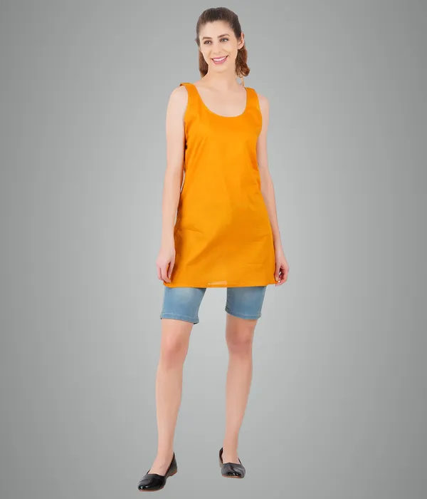 Fire_Yellow_Long_Kurti_Slip_-_100%_Superfine_Cotton_-_Firm_Non_Stretchable_Women'S_Kurti_Top_Slip