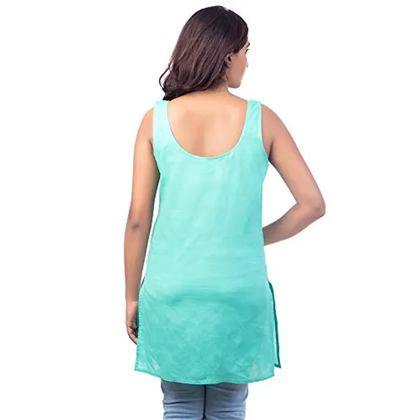 Light_Green_Long_Kurti_Slip_-_100%_Superfine_Cotton_-_Firm_Non_Stretchable_Women'S_Kurti_Top_Slip