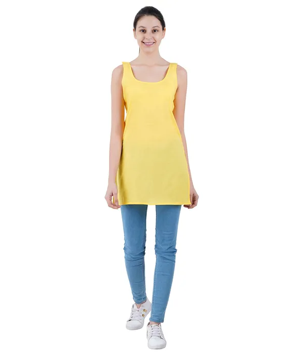 Lemon_Yellow_Long_Kurti_Slip_-_100%_Superfine_Cotton_-_Firm_Non_Stretchable_Women'S_Kurti_Top_Slip