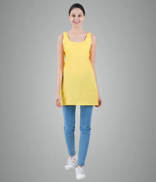 Lemon_Yellow_Long_Kurti_Slip_-_100%_Superfine_Cotton_-_Firm_Non_Stretchable_Women'S_Kurti_Top_Slip