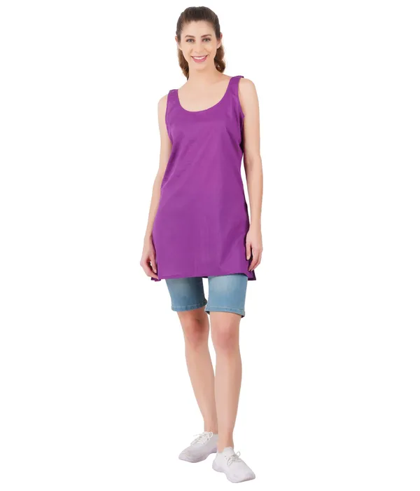 Magenta_Violet_Long_Kurti_Slip_-_100%_Superfine_Cotton_-_Firm_Non_Stretchable_Women'S_Kurti_Top_Slip