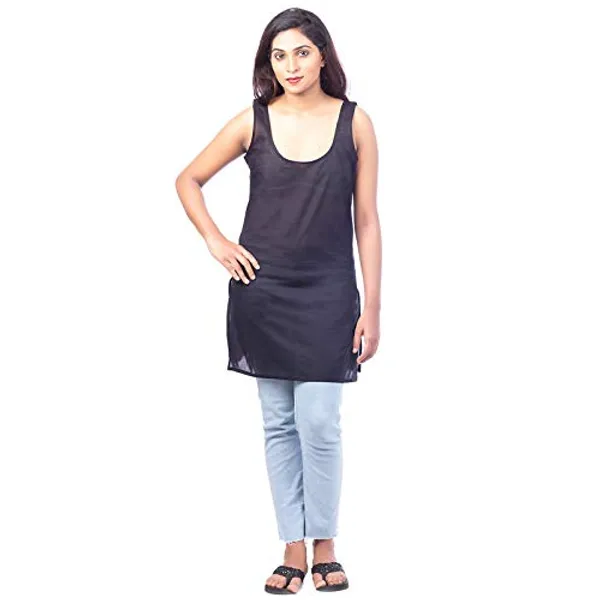 Black_Long_Kurti_Slip_-_100%_Superfine_Cotton_-_Firm_Non_Stretchable_Women'S_Kurti_Top_Slip