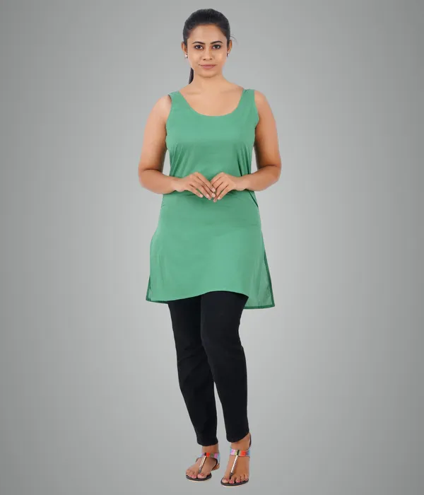 Olive_Green_Long_Kurti_Slip_-_100%_Superfine_Cotton_-_Firm_Non_Stretchable_Women'S_Kurti_Top_Slip