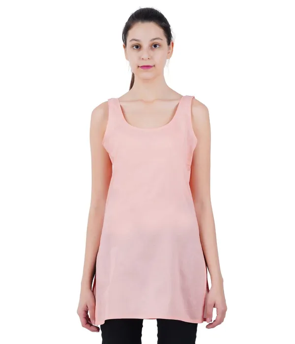 Peach_Long_Kurti_Slip_-_100%_Superfine_Cotton_-_Firm_Non_Stretchable_Women'S_Kurti_Top_Slip