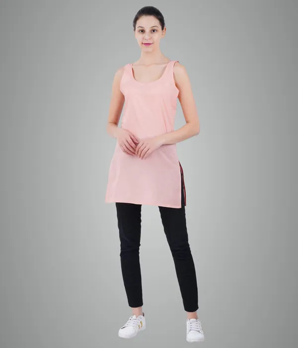 Peach_Long_Kurti_Slip_-_100%_Superfine_Cotton_-_Firm_Non_Stretchable_Women'S_Kurti_Top_Slip
