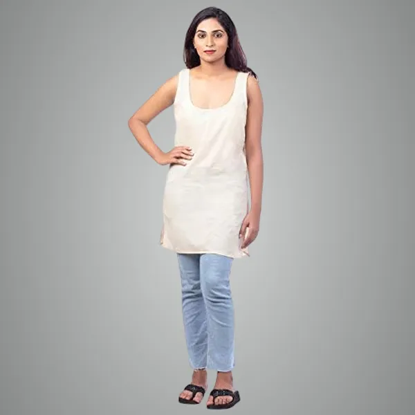 Skin_Long_Kurti_Slip_-_100%_Superfine_Cotton_-_Firm_Non_Stretchable_Women'S_Kurti_Top_Slip