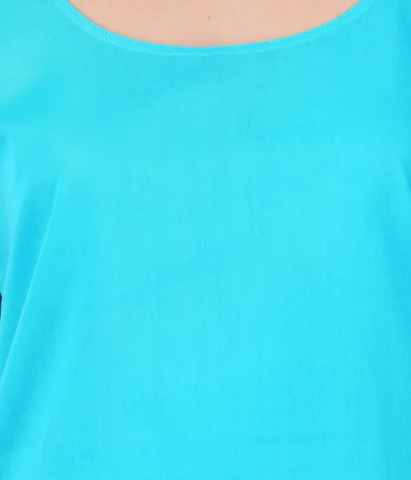 Turq_Blue_Long_Kurti_Slip_-_100%_Superfine_Cotton_-_Firm_Non_Stretchable_Women'S_Kurti_Top_Slip