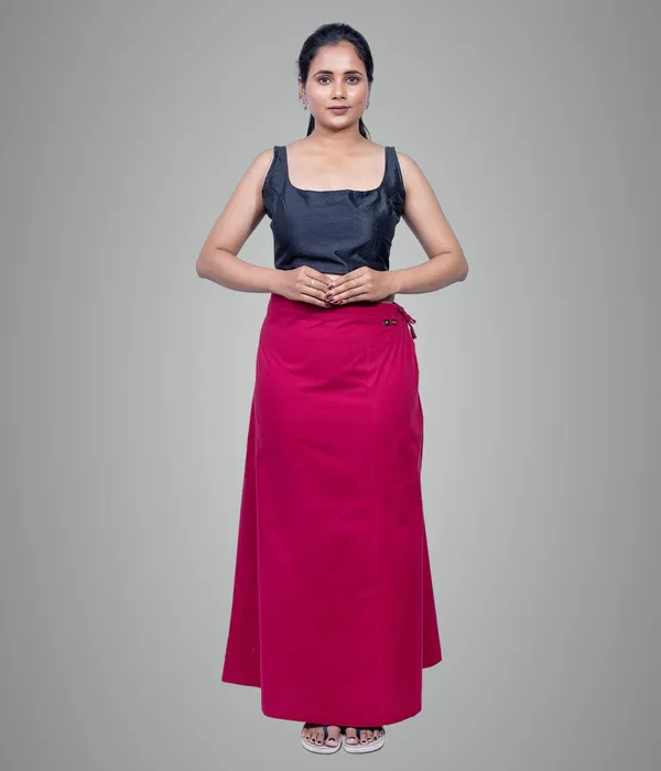 Burgundy_Maroon_Saree_Petticoat/Inskirt_For_Women_-_3_Sizes,_Shapewear,_Drawstring_For_Regular_Comfort_Fit