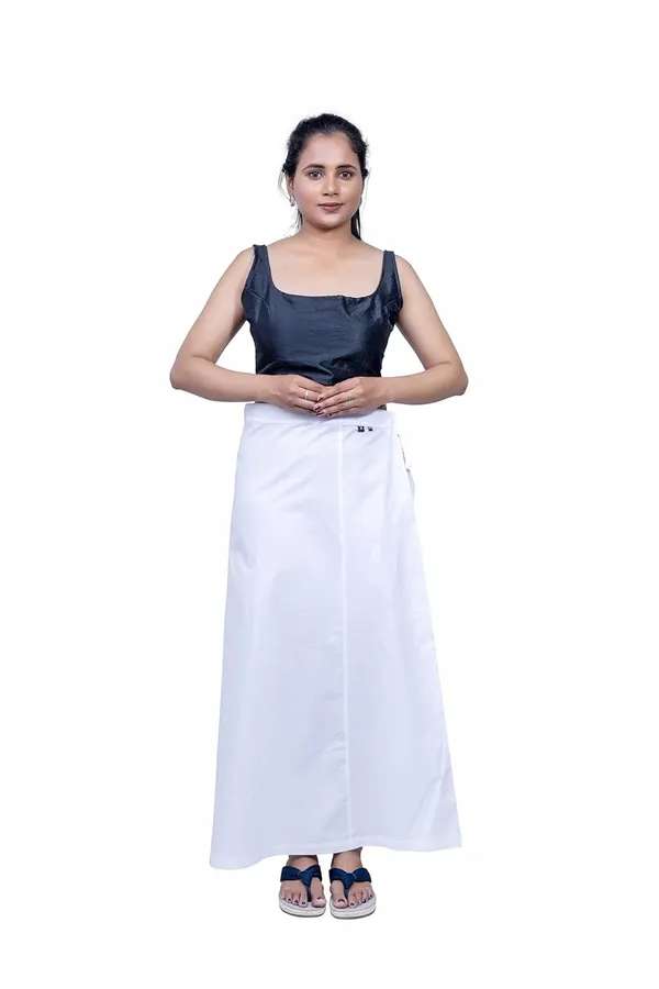 Blanco_White_Saree_Petticoat/Inskirt_For_Women_-_3_Sizes,_Shapewear,_Drawstring_For_Regular_Comfort_Fit