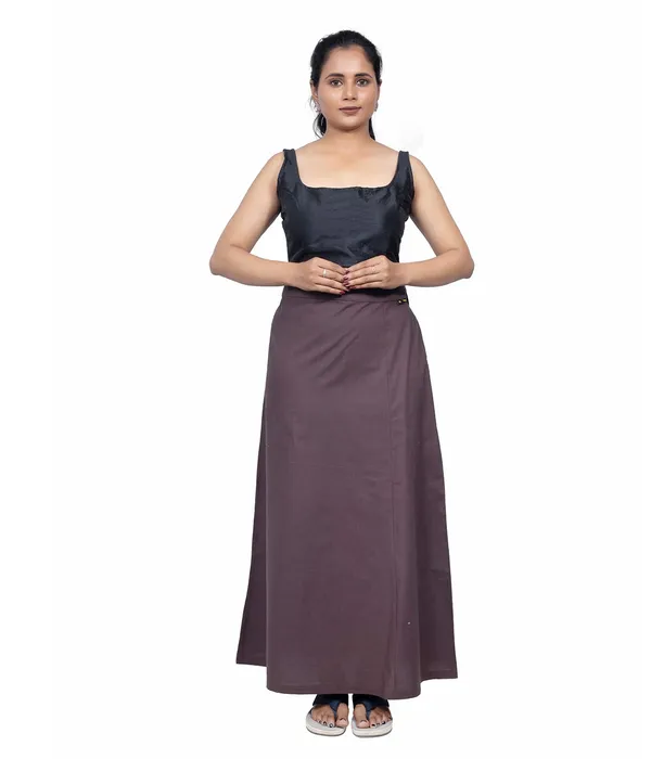 Coffee_Brown_Saree_Petticoat/Inskirt_For_Women_-_3_Sizes,_Shapewear,_Drawstring_For_Regular_Comfort_Fit
