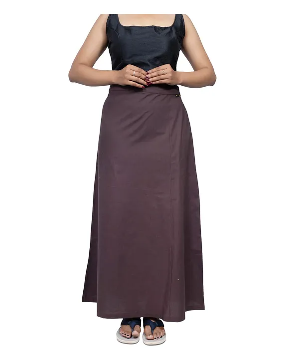 Coffee_Brown_Saree_Petticoat/Inskirt_For_Women_-_3_Sizes,_Shapewear,_Drawstring_For_Regular_Comfort_Fit