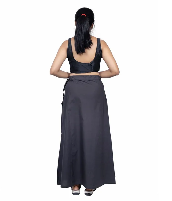 Charcoal_Grey_Saree_Petticoat/Inskirt_For_Women_-_3_Sizes,_Shapewear,_Drawstring_For_Regular_Comfort_Fit