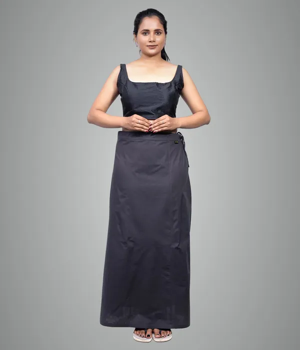 Charcoal_Grey_Saree_Petticoat/Inskirt_For_Women_-_3_Sizes,_Shapewear,_Drawstring_For_Regular_Comfort_Fit
