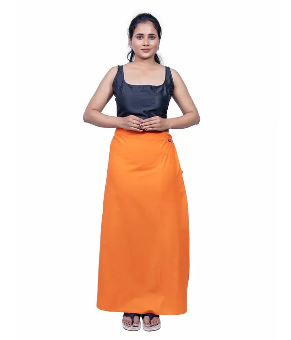 Coral_Orange_Saree_Petticoat/Inskirt_For_Women_-_3_Sizes,_Shapewear,_Drawstring_For_Regular_Comfort_Fit