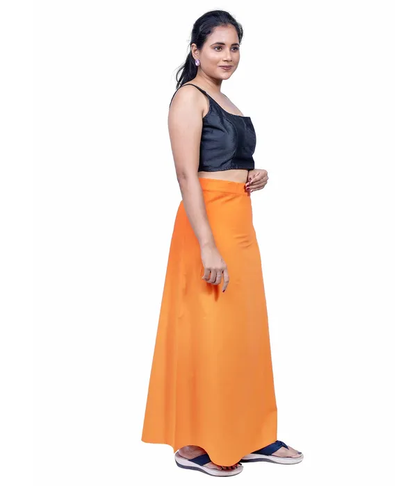Coral_Orange_Saree_Petticoat/Inskirt_For_Women_-_3_Sizes,_Shapewear,_Drawstring_For_Regular_Comfort_Fit