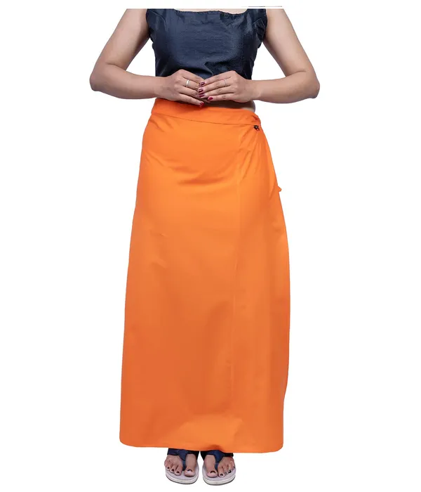 Coral_Orange_Saree_Petticoat/Inskirt_For_Women_-_3_Sizes,_Shapewear,_Drawstring_For_Regular_Comfort_Fit