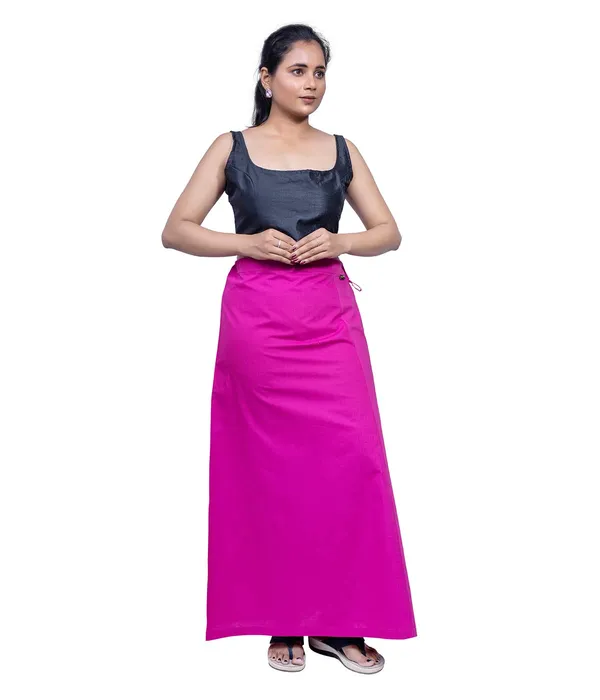 Fuschia_Pink_Saree_Petticoat/Inskirt_For_Women_-_3_Sizes,_Shapewear,_Drawstring_For_Regular_Comfort_Fit