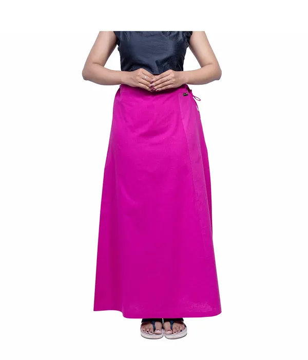 Fuschia_Pink_Saree_Petticoat/Inskirt_For_Women_-_3_Sizes,_Shapewear,_Drawstring_For_Regular_Comfort_Fit