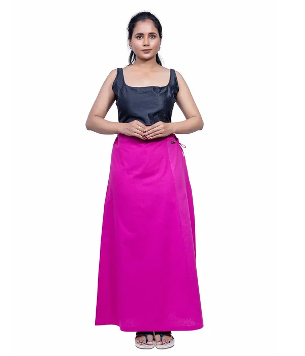 Fuschia_Pink_Saree_Petticoat/Inskirt_For_Women_-_3_Sizes,_Shapewear,_Drawstring_For_Regular_Comfort_Fit